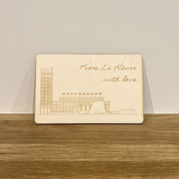 Carte postale en bois personnalisée Le Havre