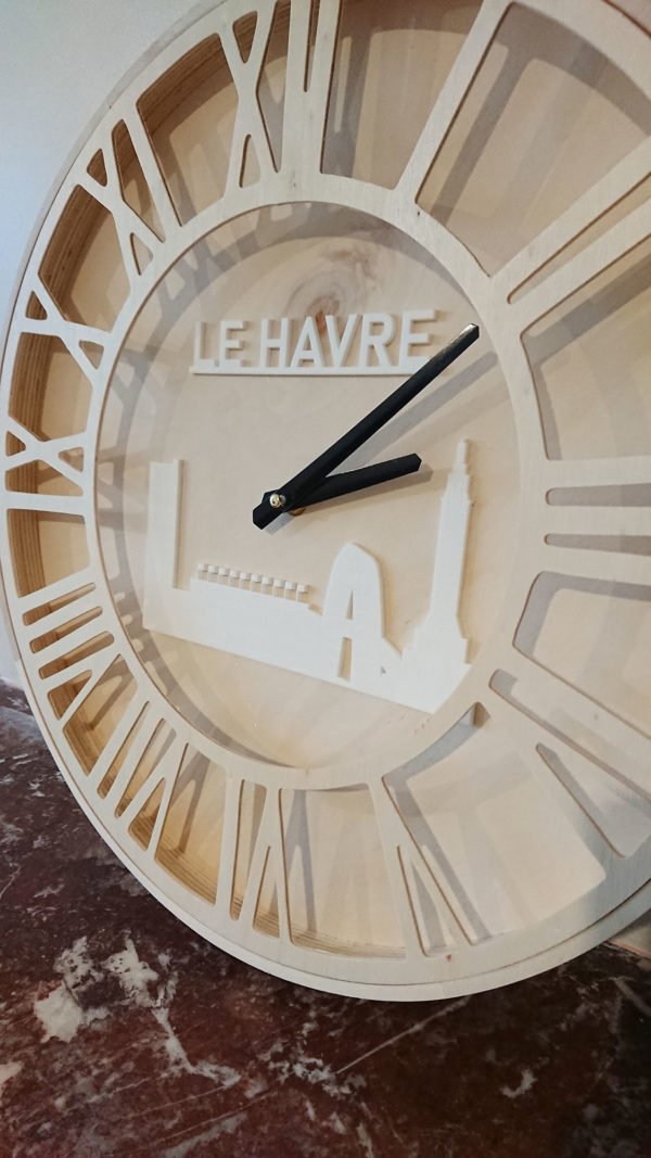 Boite en bois cadeaux personnalisée Le Havre Les BAM Horloge décoration