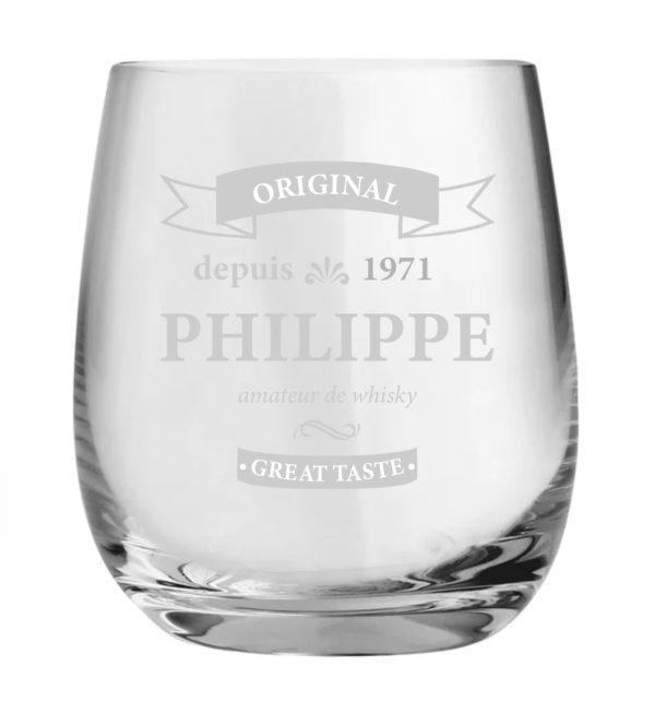 Boite en bois cadeaux personnalisée Le Havre Les BAM verre whisky