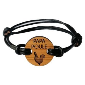 Boite en bois cadeaux personnalisée Le Havre Les BAM bracelet papa poule