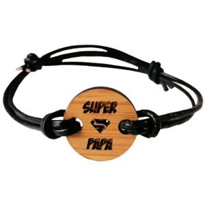 Boite en bois cadeaux personnalisée Le Havre Les BAM bracelet super papa