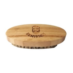 Boite en bois cadeaux personnalisée Le Havre Les BAM brosse barbe homme