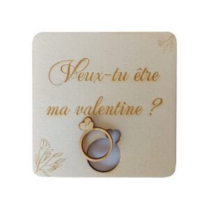 carte coeur bague en bois st valentin