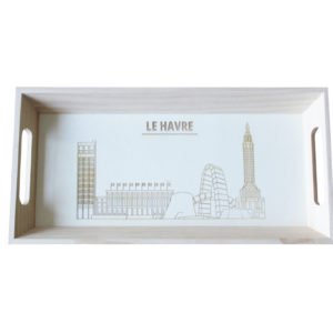 Boite en bois cadeaux personnalisée Le Havre Les BAM Plateau skyline